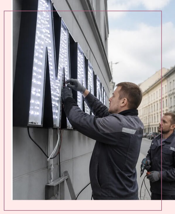 Изготовление и монтаж светодиодных LED вывесок в Шелехове